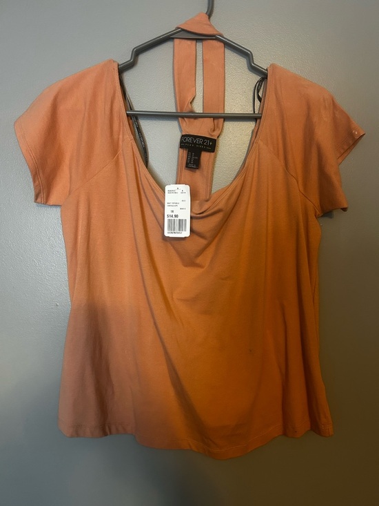 Forever 21 Tops - Forever 21 Orange Short Sleeve Halter-Back Top